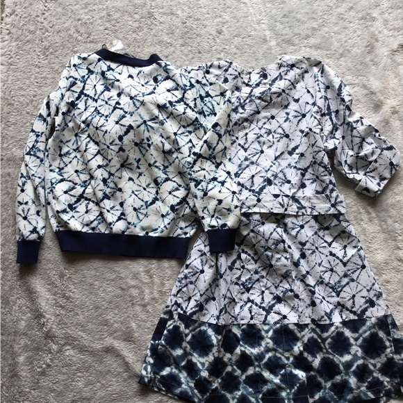 Blue and White Shirtdress and Sweater - Picture 2 of 3